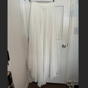 DB Studio White Wedding Skirt with Slit – Bridal Separate, Floor-Length, Size 14